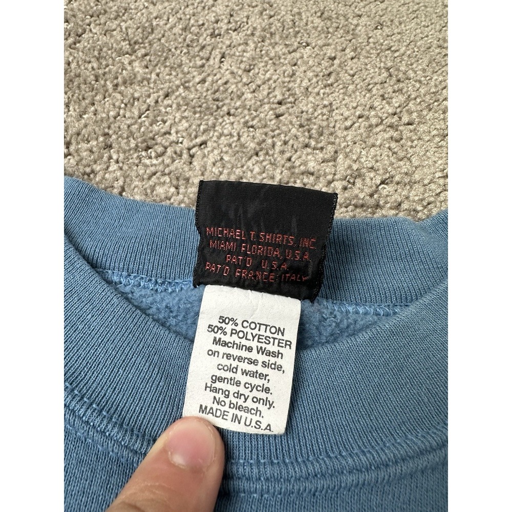 Vintage Mens Sweatshirt 90s Diamond Dust Feather Graphic, Made In USA, Size L - Picture 5 of 7